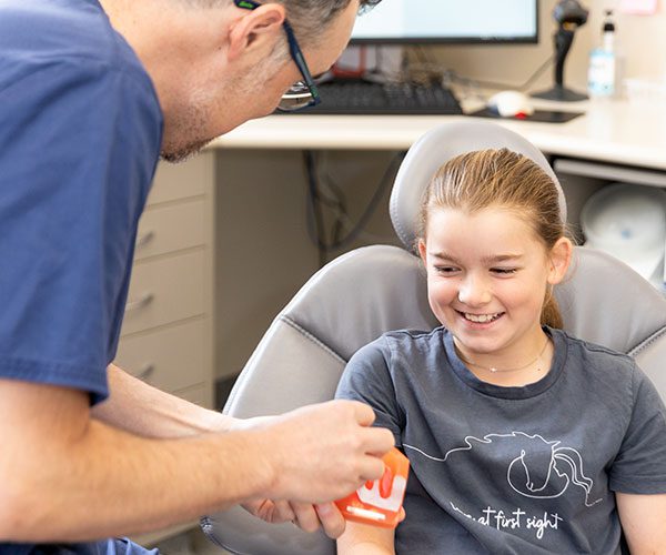 Young patient after a check-up with the children's dentist in Mt Eliza
